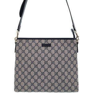 Gucci GG Plus Monogram Flat Messenger Crossbody Bag Brown